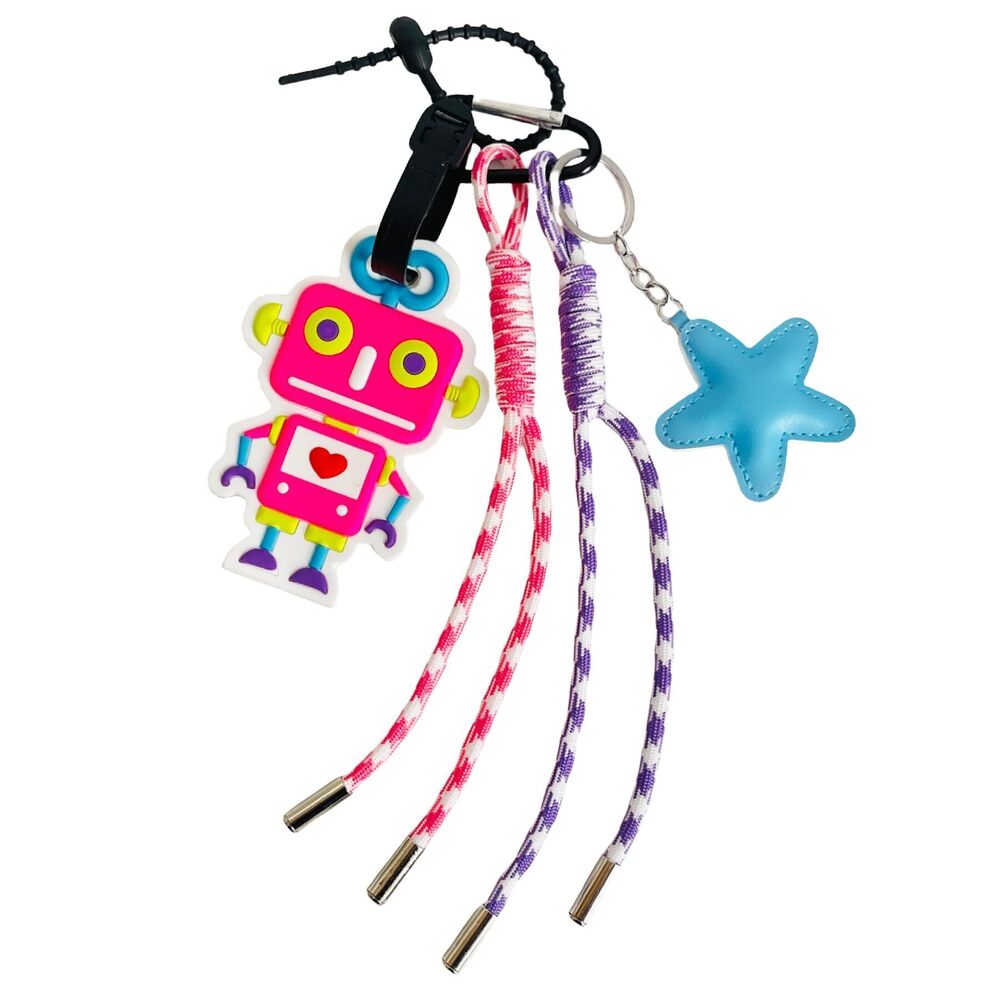 8457 Keychain , Bag Charm, Hand-Woven Nylon Rope Key Chain, Aesthetic